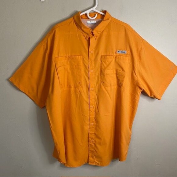 Columbia Sportswear PFG Orange Size XXL Omni-Shield short sleeve Fishing Hiking - Picture 1 of 10